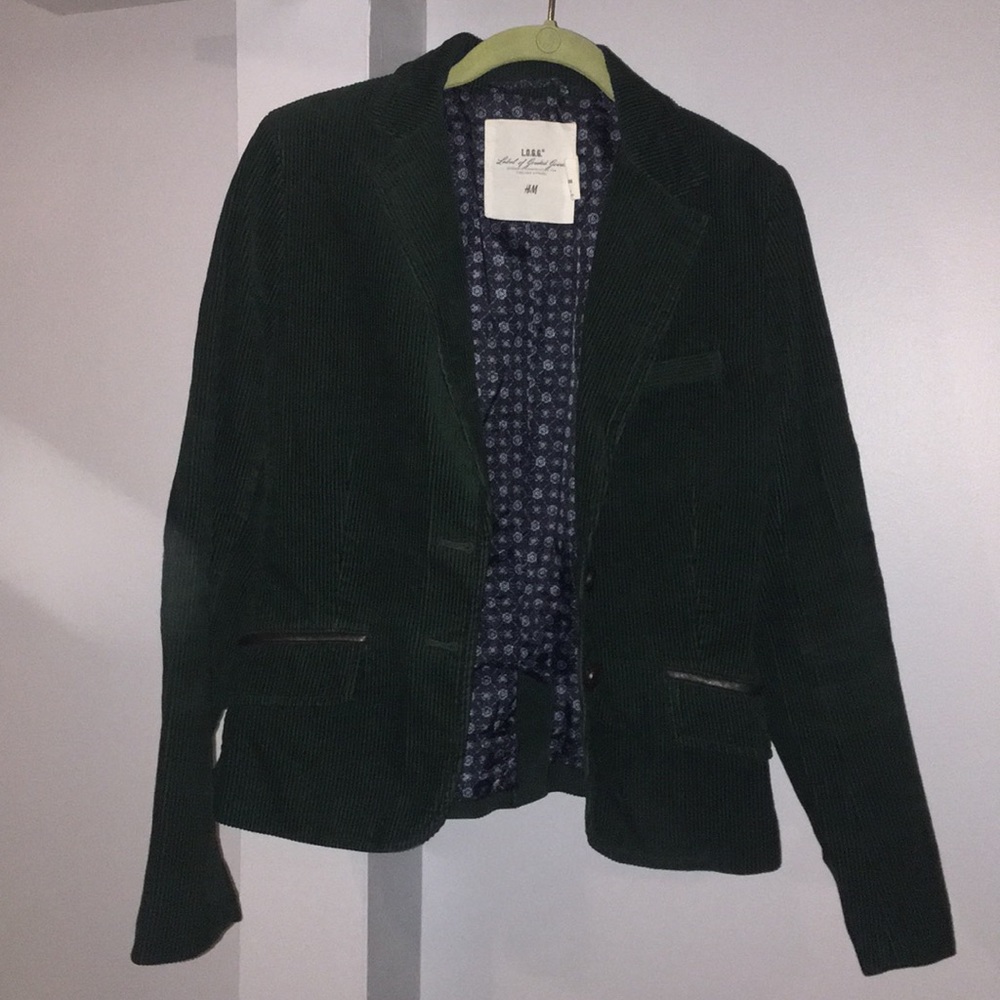H & M green corduroy blazer